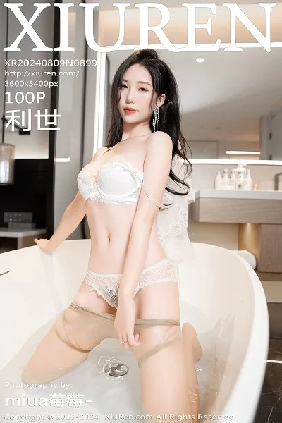 利世浴室场景性感白色婚纱配超薄肉丝秀完美身材绝美写真