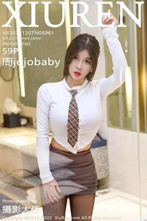 周jojobaby半脱性感白T露黑色蕾丝内衣秀傲人豪乳绝美写真