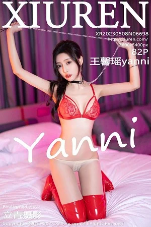 王馨瑶yanni红色皮质高叉连体衣半露红色蕾丝内衣绝美写真