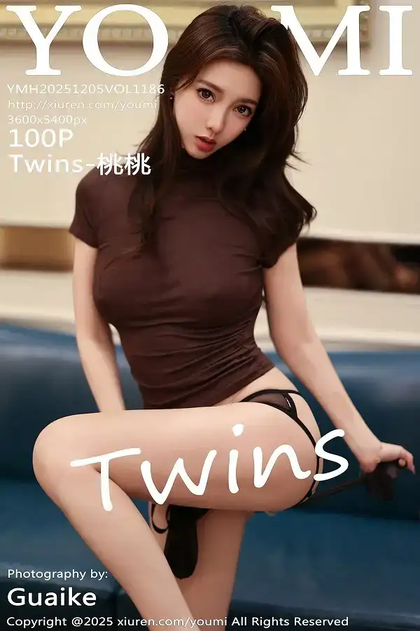 Twins-桃桃性感黑色西服配黑丝吊袜秀曼妙身姿迷人绝美写真