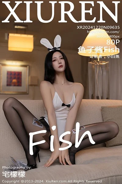 鱼子酱Fish性感白色高叉连体衣配超薄黑丝秀曼妙身材绝美写真