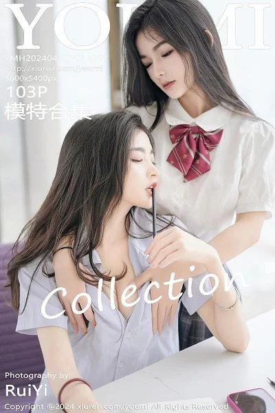 鱼尾fish＆小茶茶性感学妹制服配黑丝袜秀完美身材迷人写真
