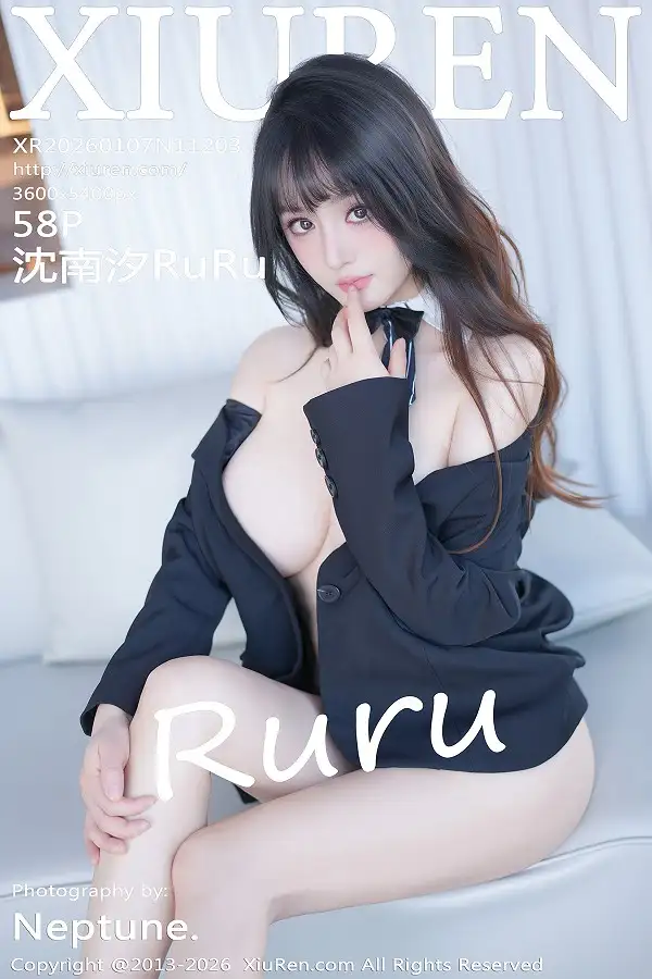 沈南汐RuRu性感黑色西服配开档黑丝秀凹凸身材完美绝美写真