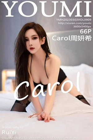 Carol周妍希性感黑色缕空吊带短裙秀丰满身材惹火绝美写真