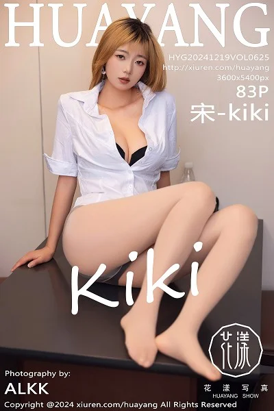 宋-KiKi性感白衬衫露黑色内衣配超薄肉丝秀完美身材绝美写真