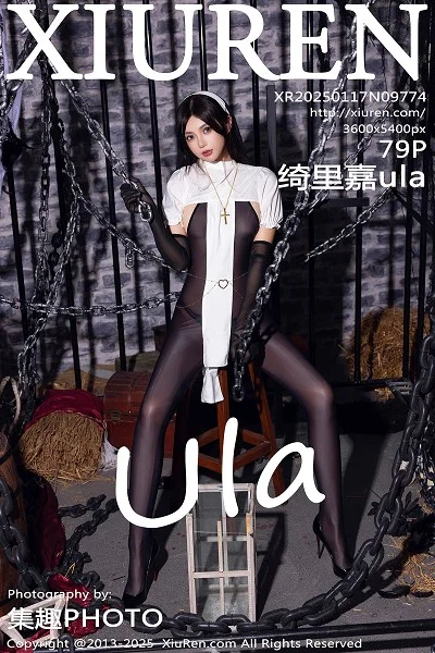 绮里嘉ula性感修女服饰配超薄连体黑丝秀完美身材绝美写真