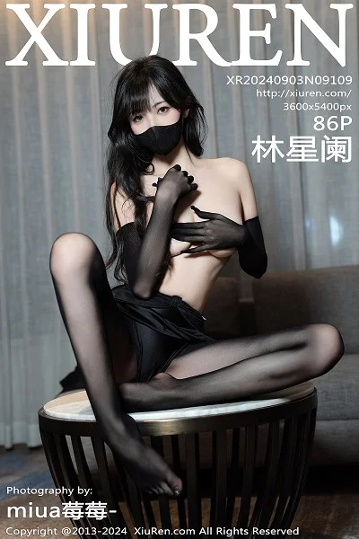 林星阑性感黑色高叉连体衣配超薄黑丝秀曼妙身姿绝美写真