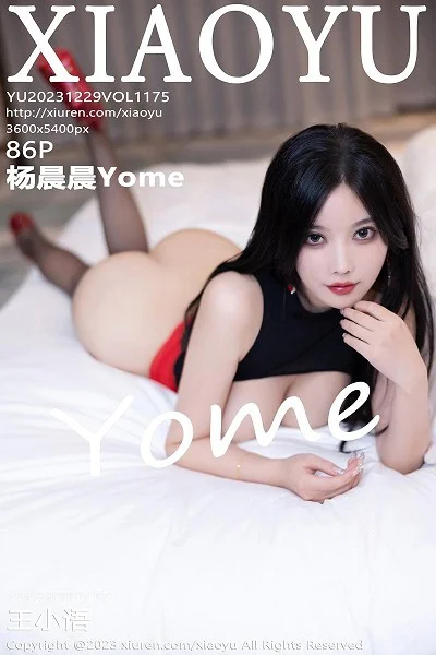 杨晨晨Yome黑色薄透衣配性感红色短裙露超薄黑丝魅惑写真