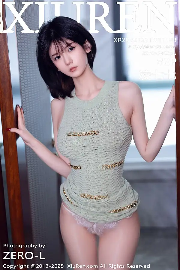 凌七七性浅绿灰连衣短裙配超薄肉丝秀完美身材撩人绝美写真