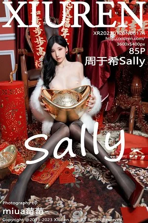 周于希Sally新春主题低胸服饰配超薄黑丝秀完美身材绝美写真