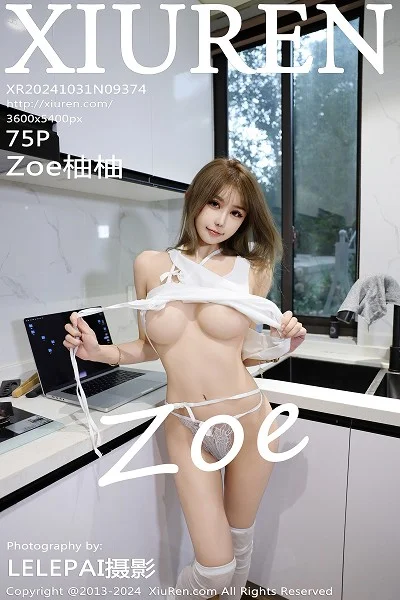 Zoe柚柚性感白色蕾丝情趣内衣配白丝袜秀凹凸身材绝美写真