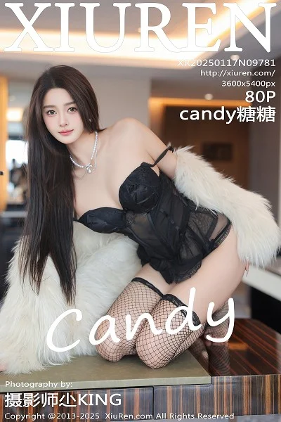 Candy糖糖性感黑色情趣内衣配黑丝网袜秀完美身材绝美写真