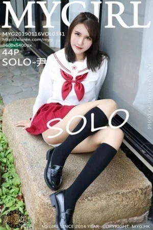 SOLO-尹菲日本旅拍户外红色学生制服清爽迷人写真