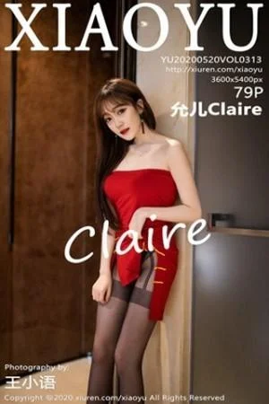 允儿Claire猩红典雅礼服半脱露性感黑色内衣诱人写真