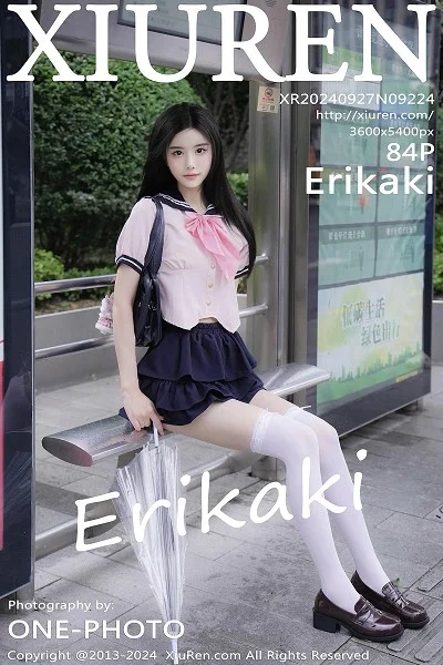 Erikaki性感粉色JK制服配白色丝袜秀翘臀美腿撩人绝美写真