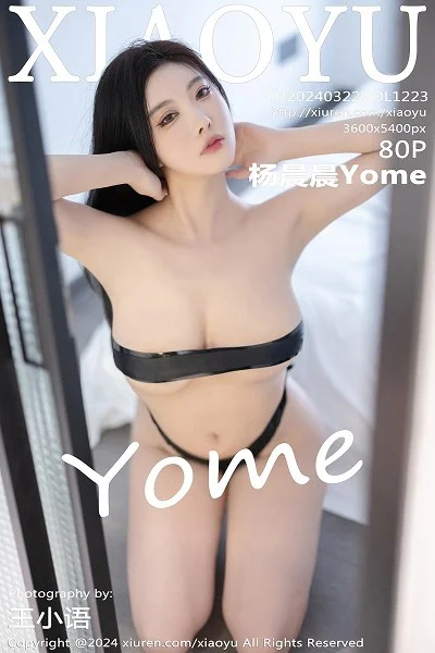 杨晨晨Yome性感白上衣配背带短裙露黑丝吊袜完美绝美写真