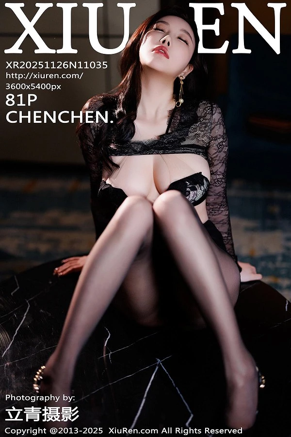 CHENCHEN.性感黑色情趣内衣配超薄黑丝秀丰腴身材绝美写真