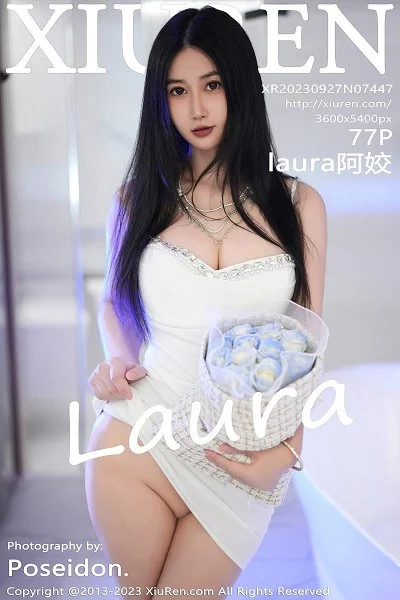 laura阿姣性感白色吊带短裙配白色高跟秀完美身材迷人写真