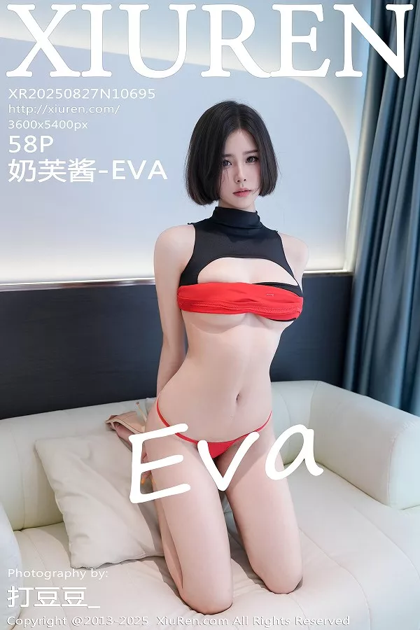 奶芙酱-EVA性感红黑情趣服饰露红色内裤秀曼妙身材绝美写真