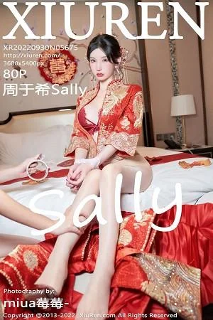 周于希Sally私房脱新娘装露红色蕾丝内衣超薄肉丝绝美写真