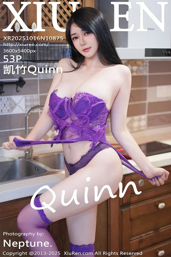 凯竹Quinn性感紫色情趣内衣配紫色丝袜秀丰腴身材绝美写真