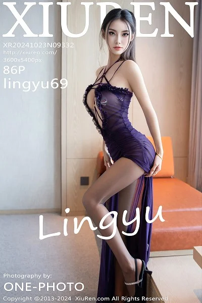 Lingyu69性感紫色连衣裙露带子情趣服饰秀惹火身材绝美写真