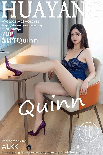 凯竹Quinn性感蓝色连衣短裙配超薄肉丝秀丰腴身材绝美写真