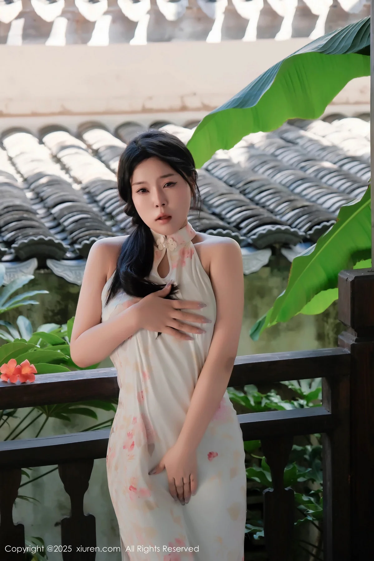 麦田性感浅蓝色旗袍配超薄无内肉丝秀曼妙身姿撩人绝美写真 第 74 张