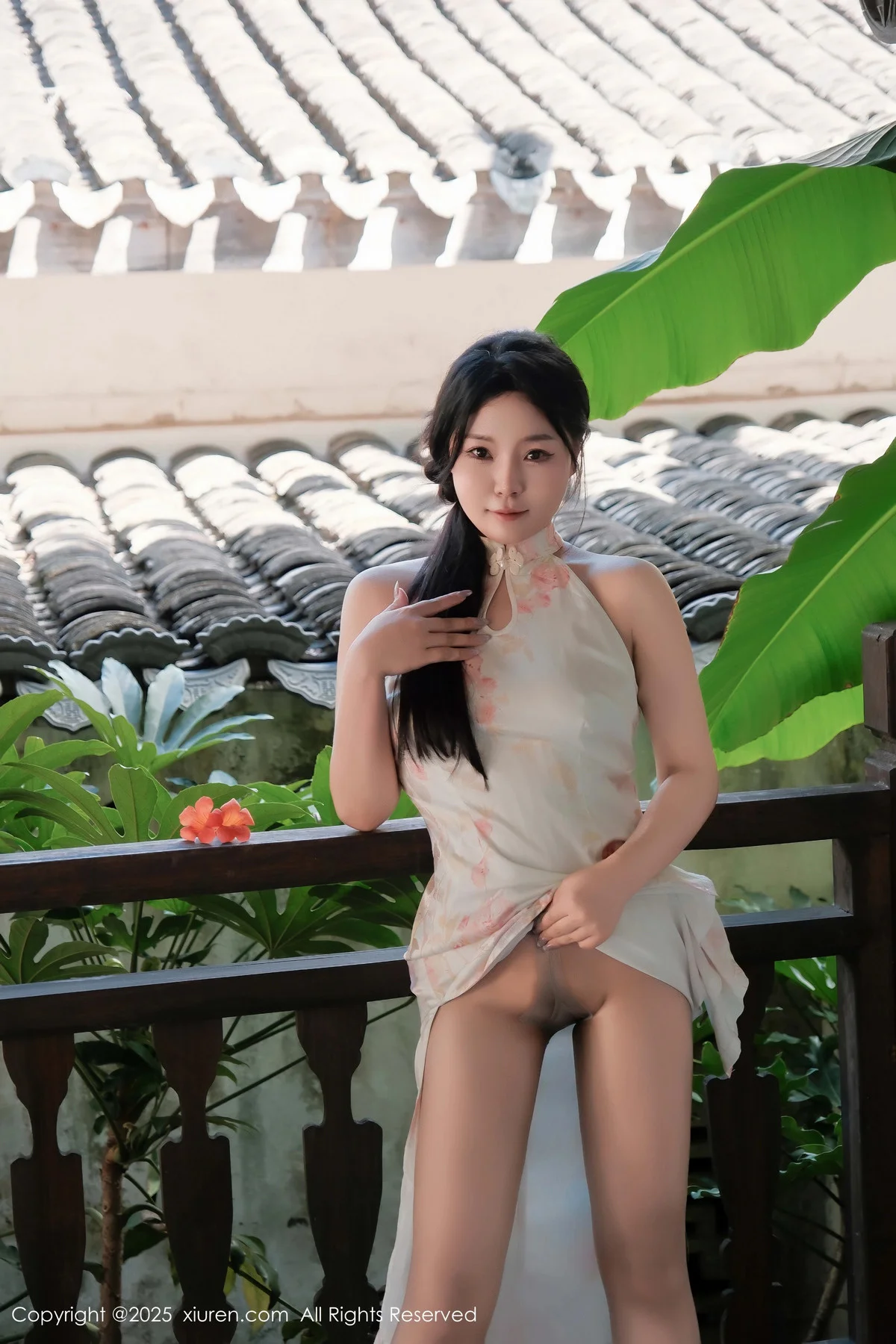 麦田性感浅蓝色旗袍配超薄无内肉丝秀曼妙身姿撩人绝美写真 第 77 张