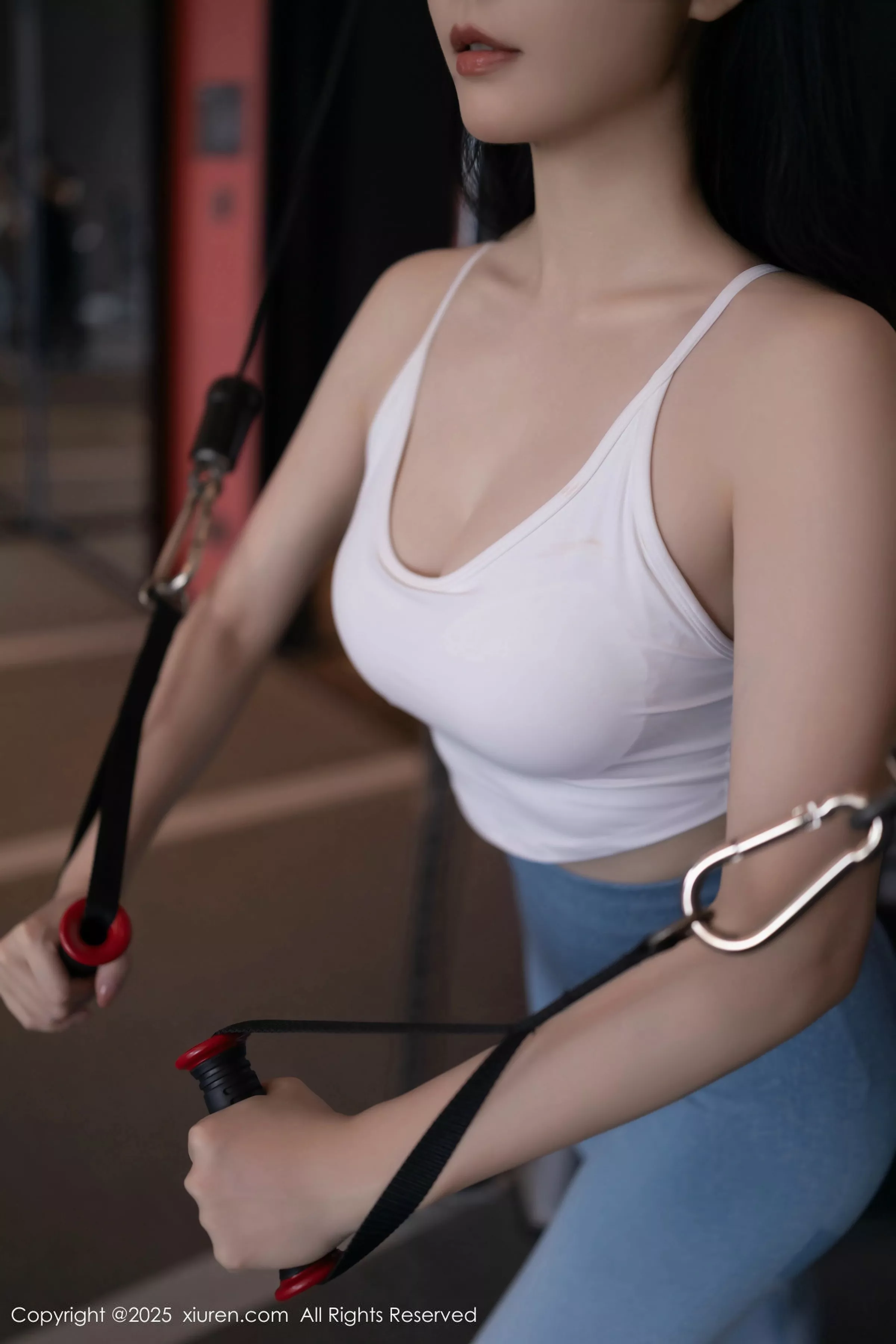 安然anran健身房性感蓝白色运动服秀曼妙身姿完美绝美写真 第 48 张