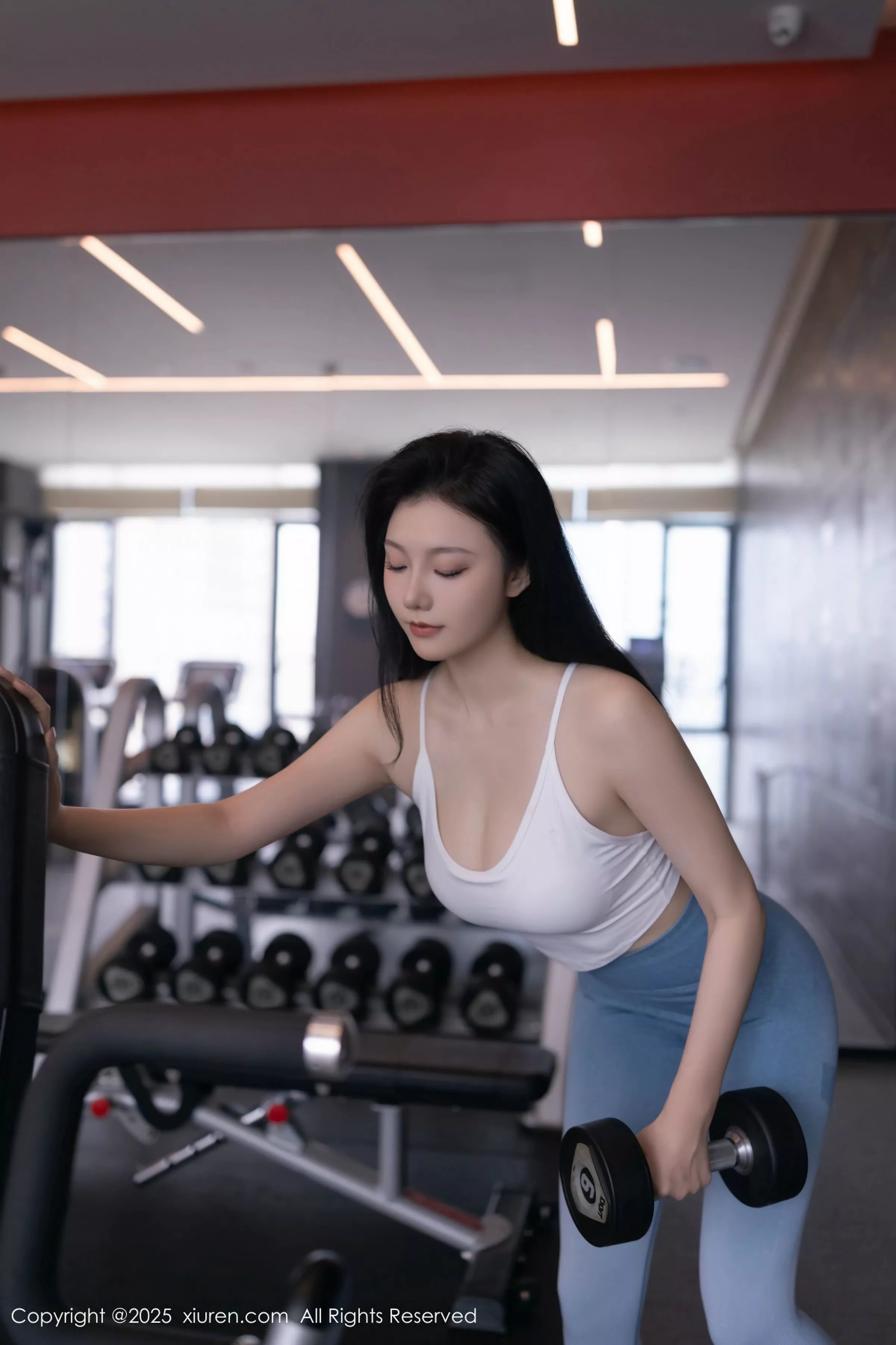 安然anran健身房性感蓝白色运动服秀曼妙身姿完美绝美写真 第 61 张