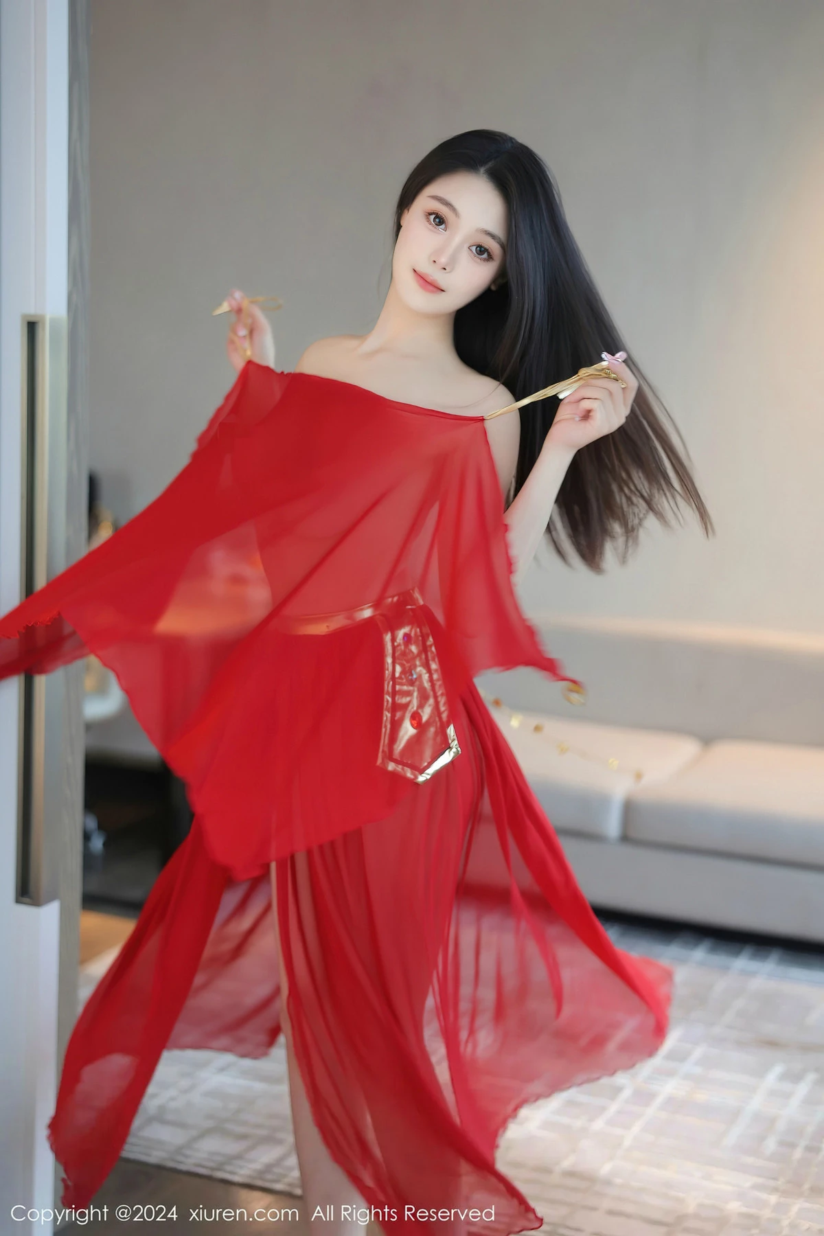 清妙异域舞娘装扮性感红色舞裙秀曼妙身姿修长美腿迷人写真 第 72 张