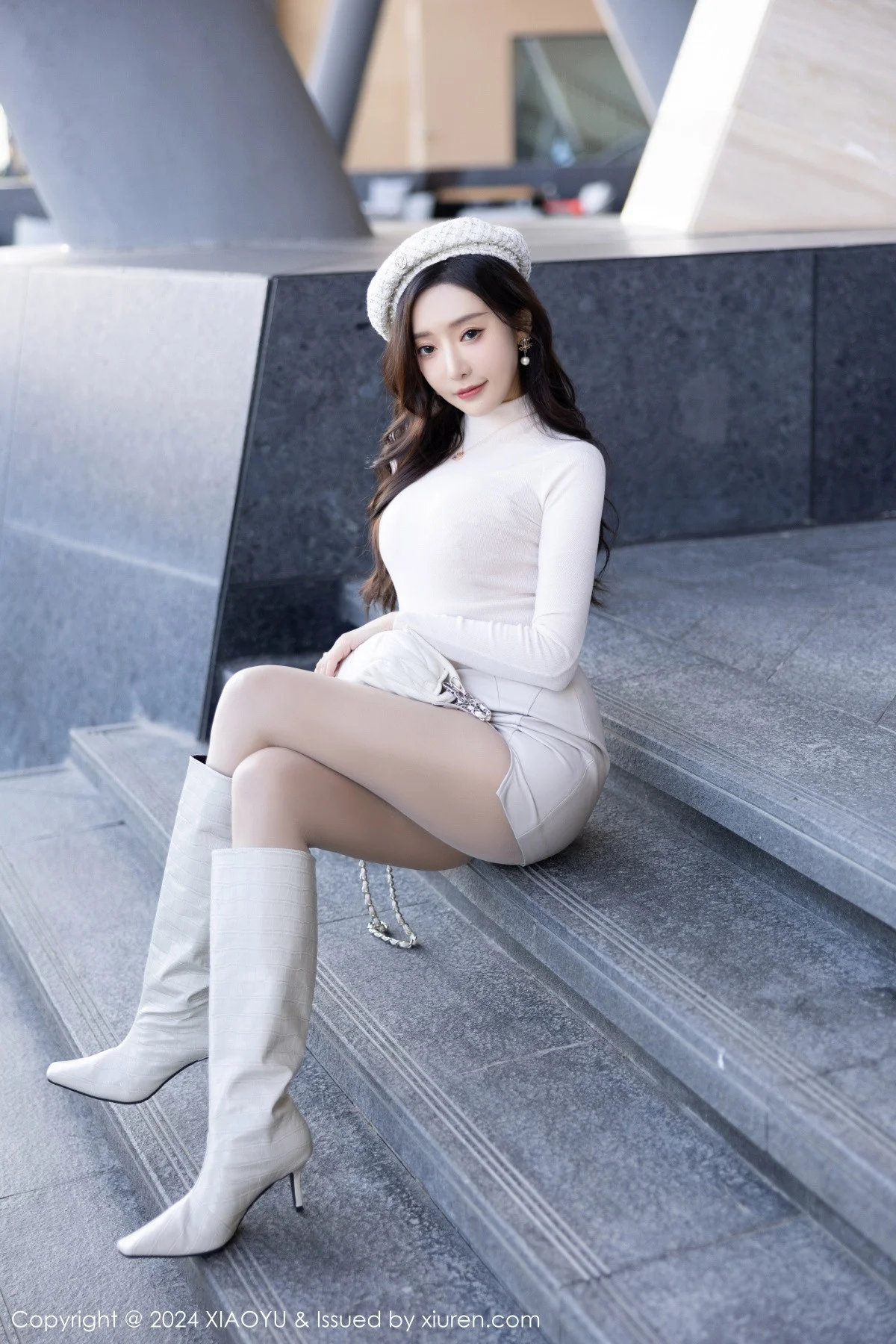 王馨瑶yanni性感白色连衣裙露粉色内衣配超薄肉丝绝美写真 第 28 张