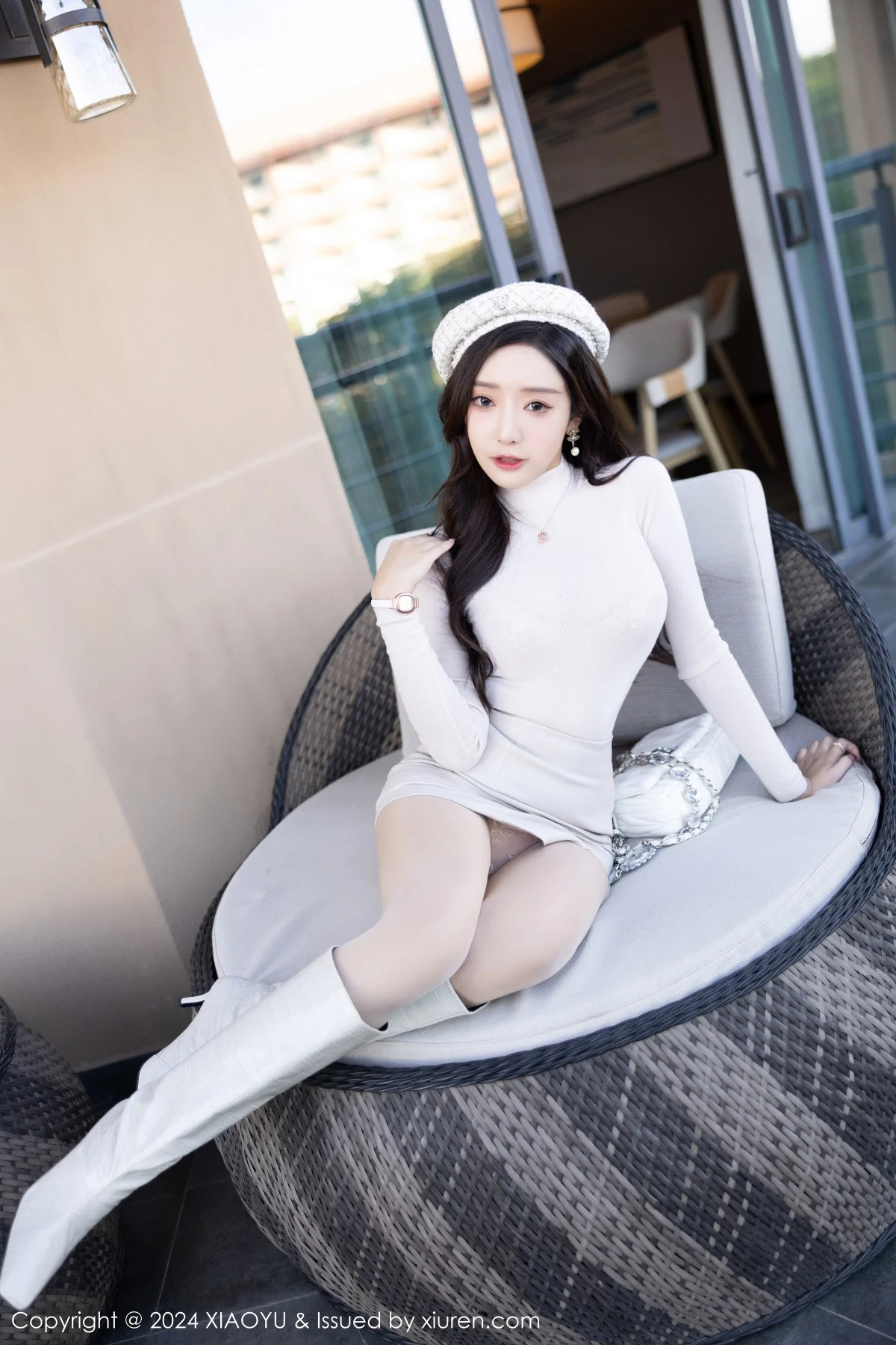 王馨瑶yanni性感白色连衣裙露粉色内衣配超薄肉丝绝美写真 第 41 张