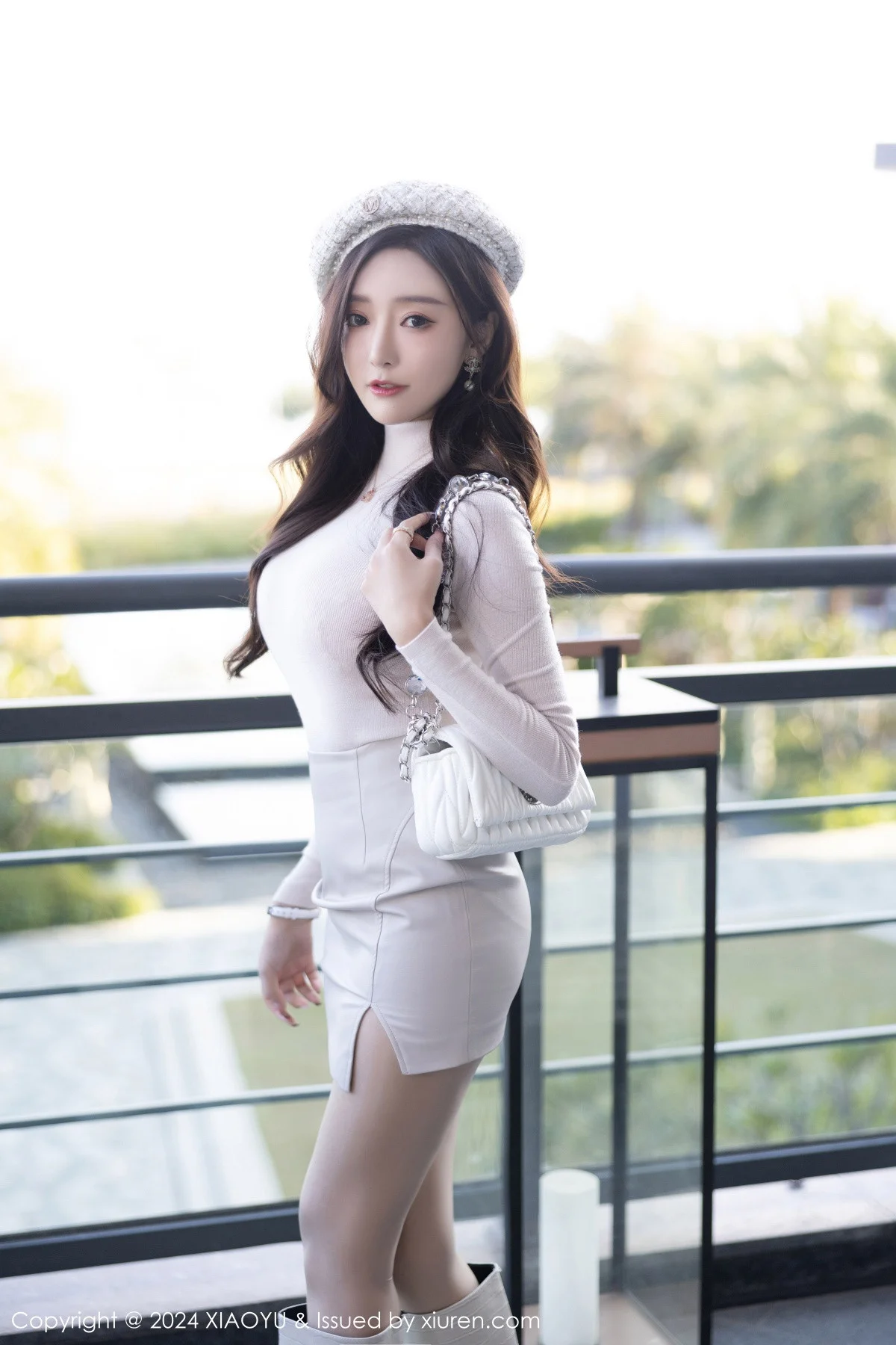 王馨瑶yanni性感白色连衣裙露粉色内衣配超薄肉丝绝美写真 第 6 张