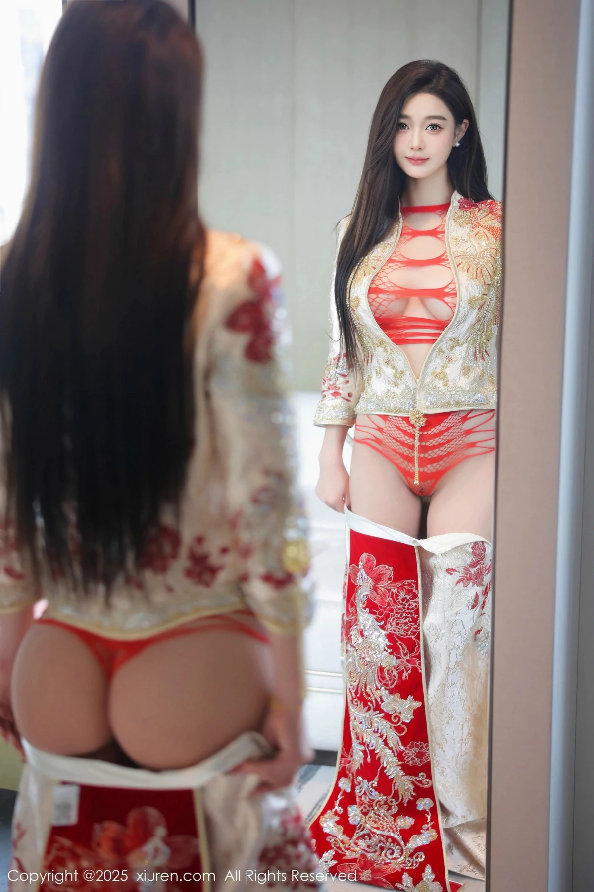 Candy糖糖性感喜庆服饰露红色情趣服饰秀丰腴身材绝美写真 第 14 张