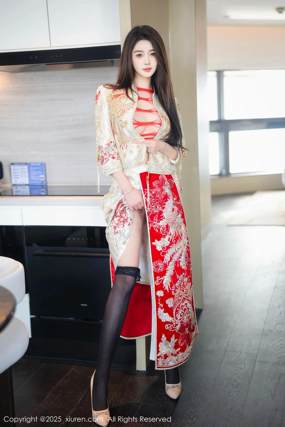 Candy糖糖性感喜庆服饰露红色情趣服饰秀丰腴身材绝美写真 第 44 张