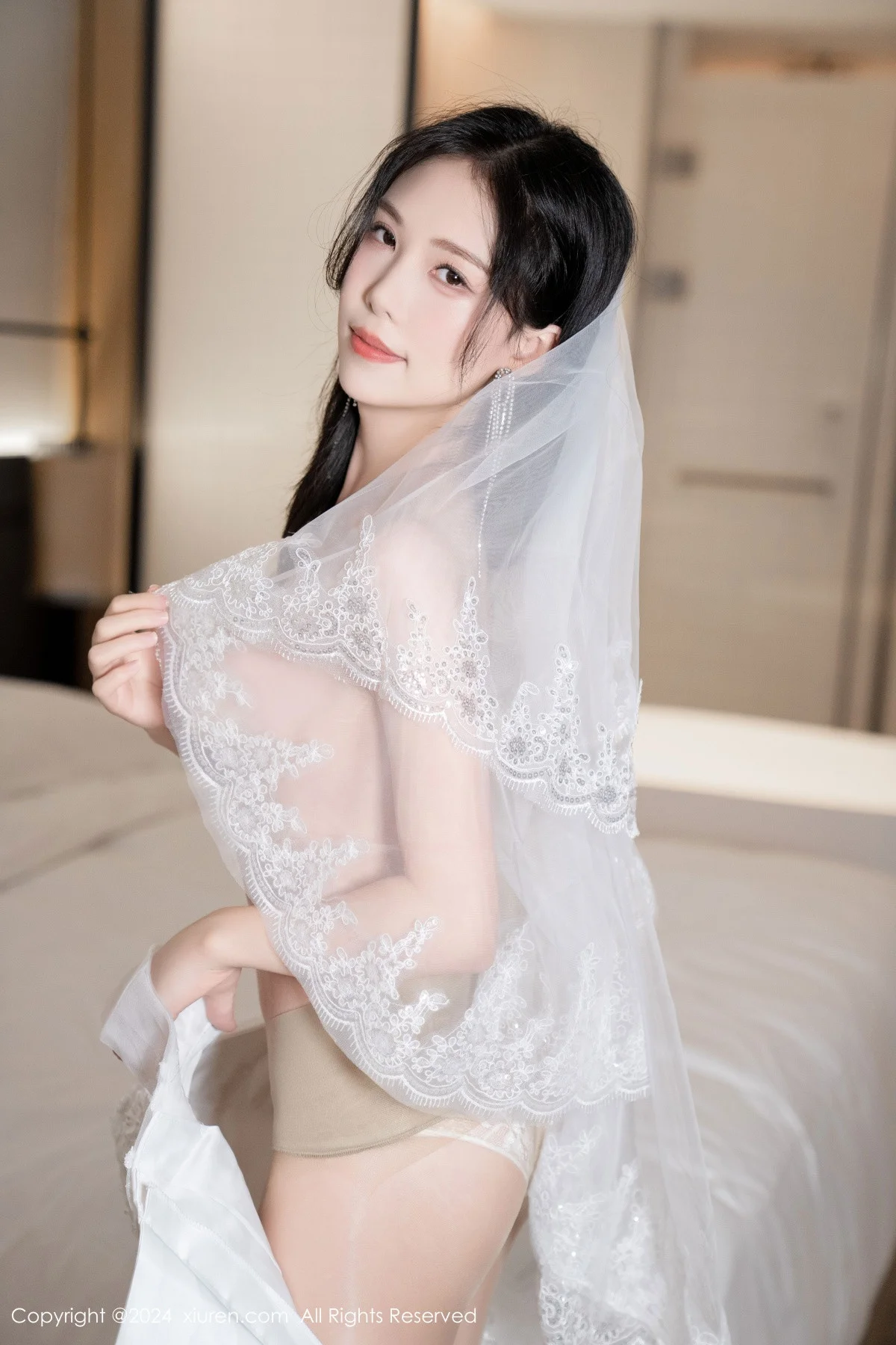 利世浴室场景性感白色婚纱配超薄肉丝秀完美身材绝美写真 第 110 张