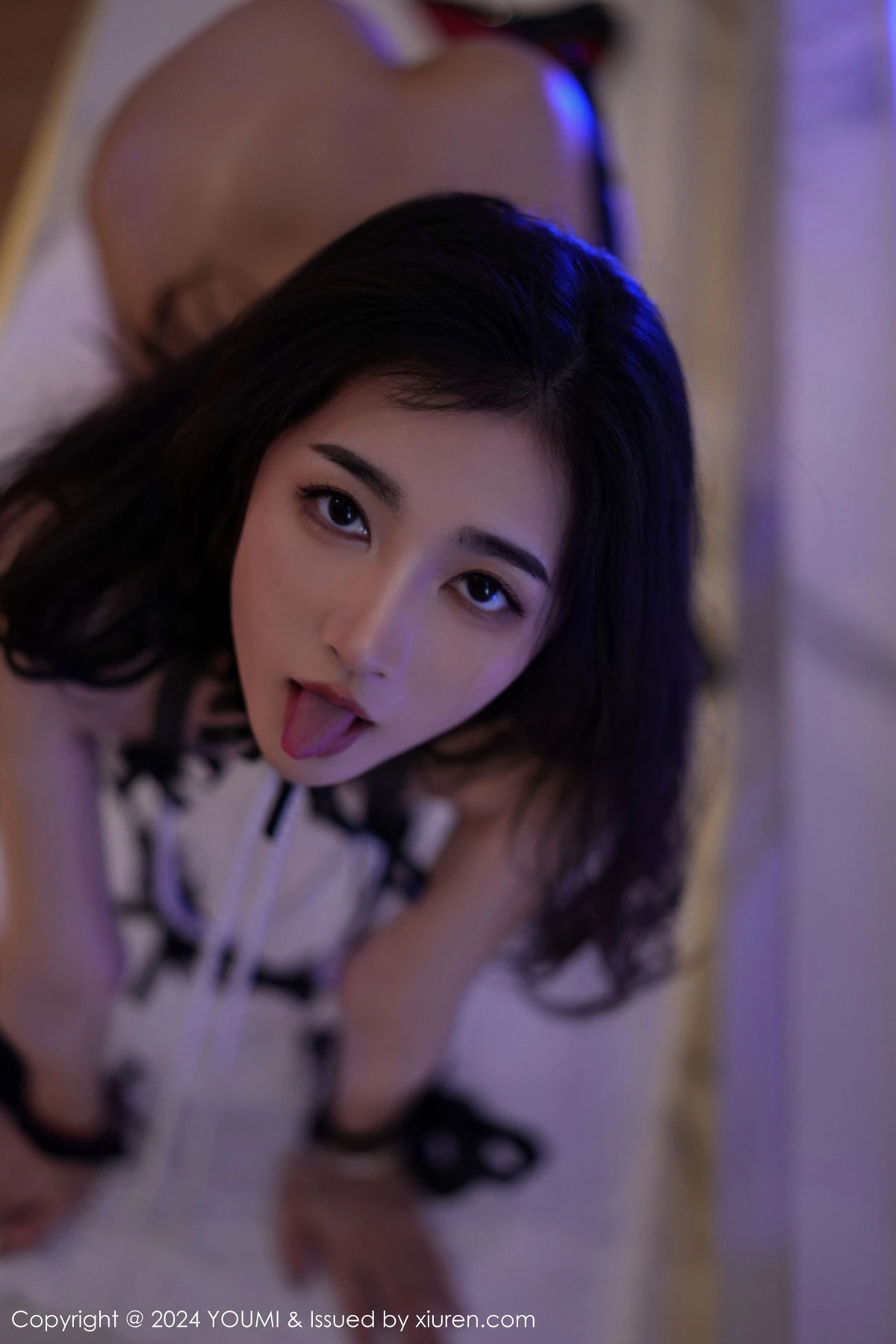 鱼尾fish性感黑色风衣露黑色情趣服配超薄黑丝极致魅惑写真 第 147 张