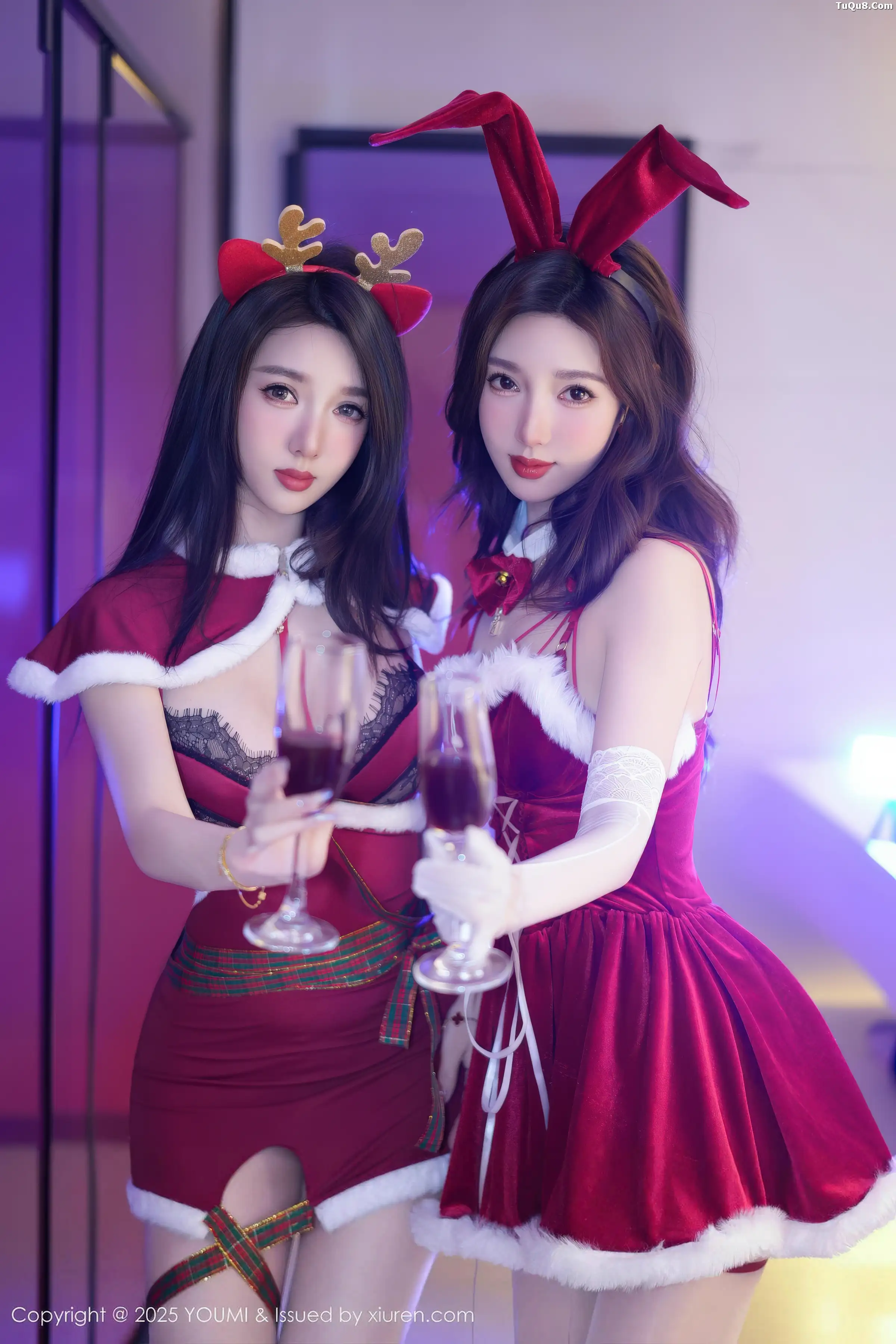 合集双胞胎美女Twins-桃之夭夭性感圣诞女郎服饰撩人绝美写真 第 13 张