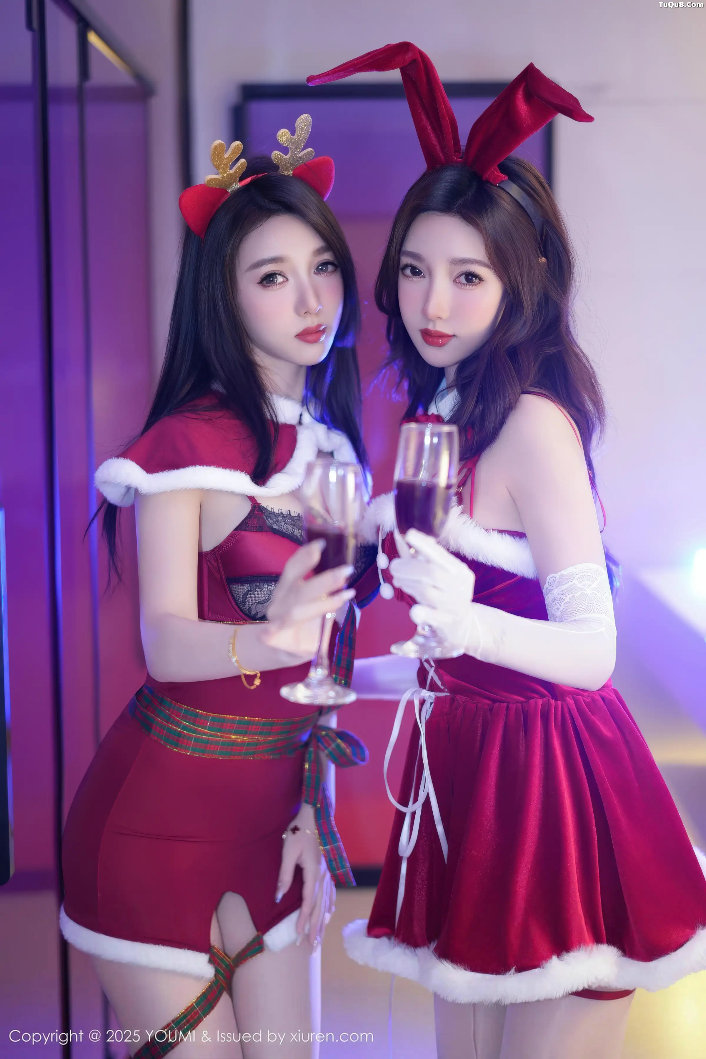 合集双胞胎美女Twins-桃之夭夭性感圣诞女郎服饰撩人绝美写真 第 17 张