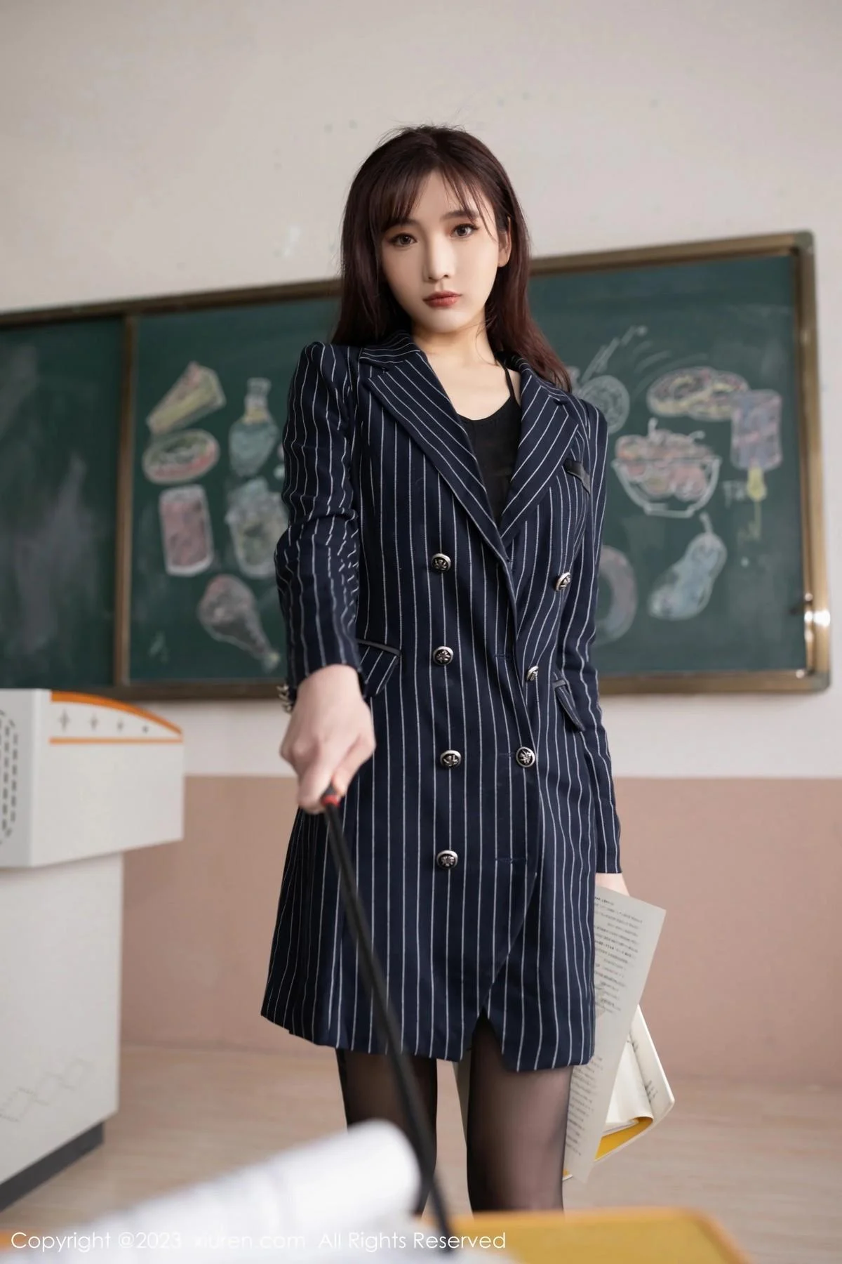 陆萱萱教师角色扮演性感黑色薄纱连体衣秀曼妙身姿绝美写真 第 72 张