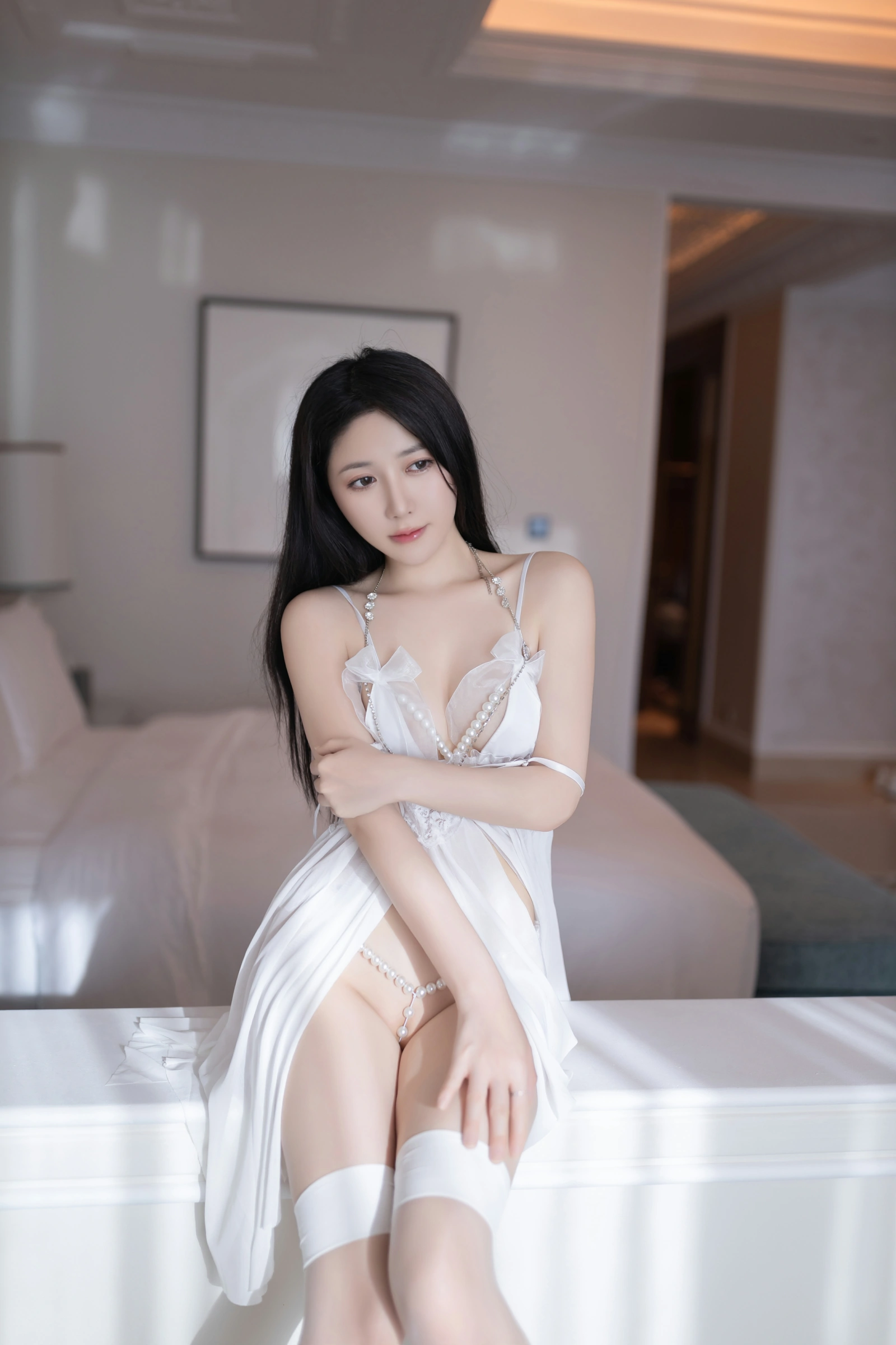 [秀人付费] 鱼子酱Fish 诱人私拍福利 白色珍珠 第 16 张