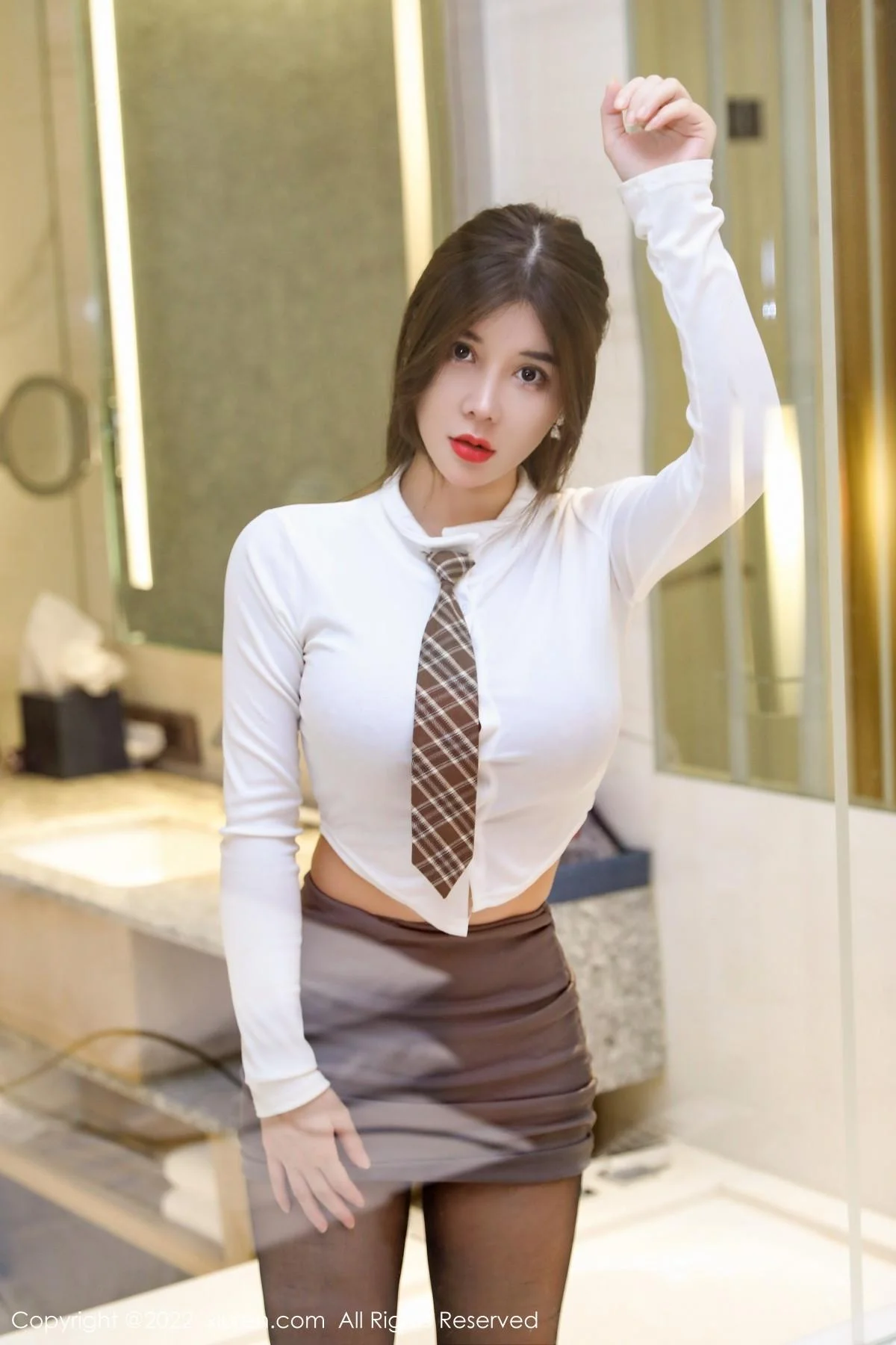 周jojobaby半脱性感白T露黑色蕾丝内衣秀傲人豪乳绝美写真 第 59 张