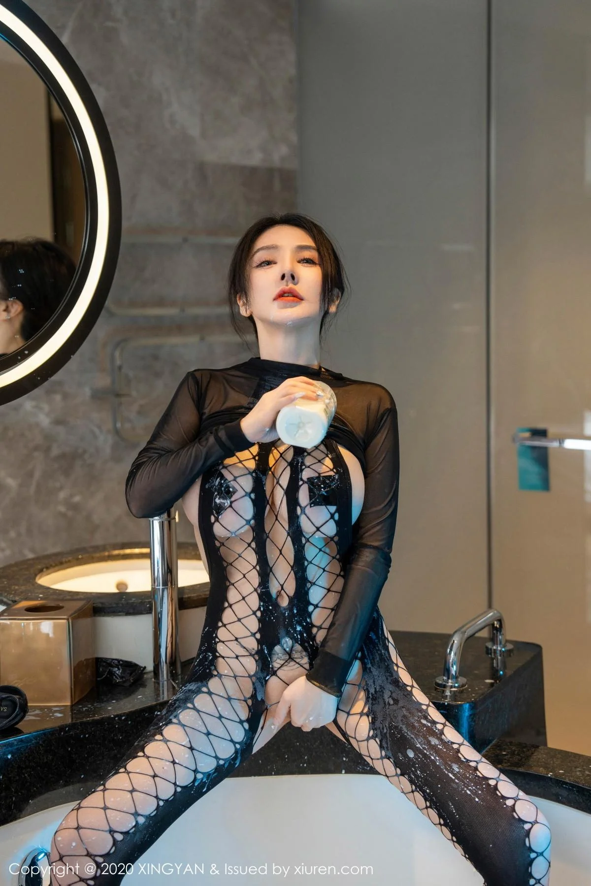潘娇娇性感黑色渔网式连体衣情趣服饰秀巨乳肥臀绝美写真 第 89 张