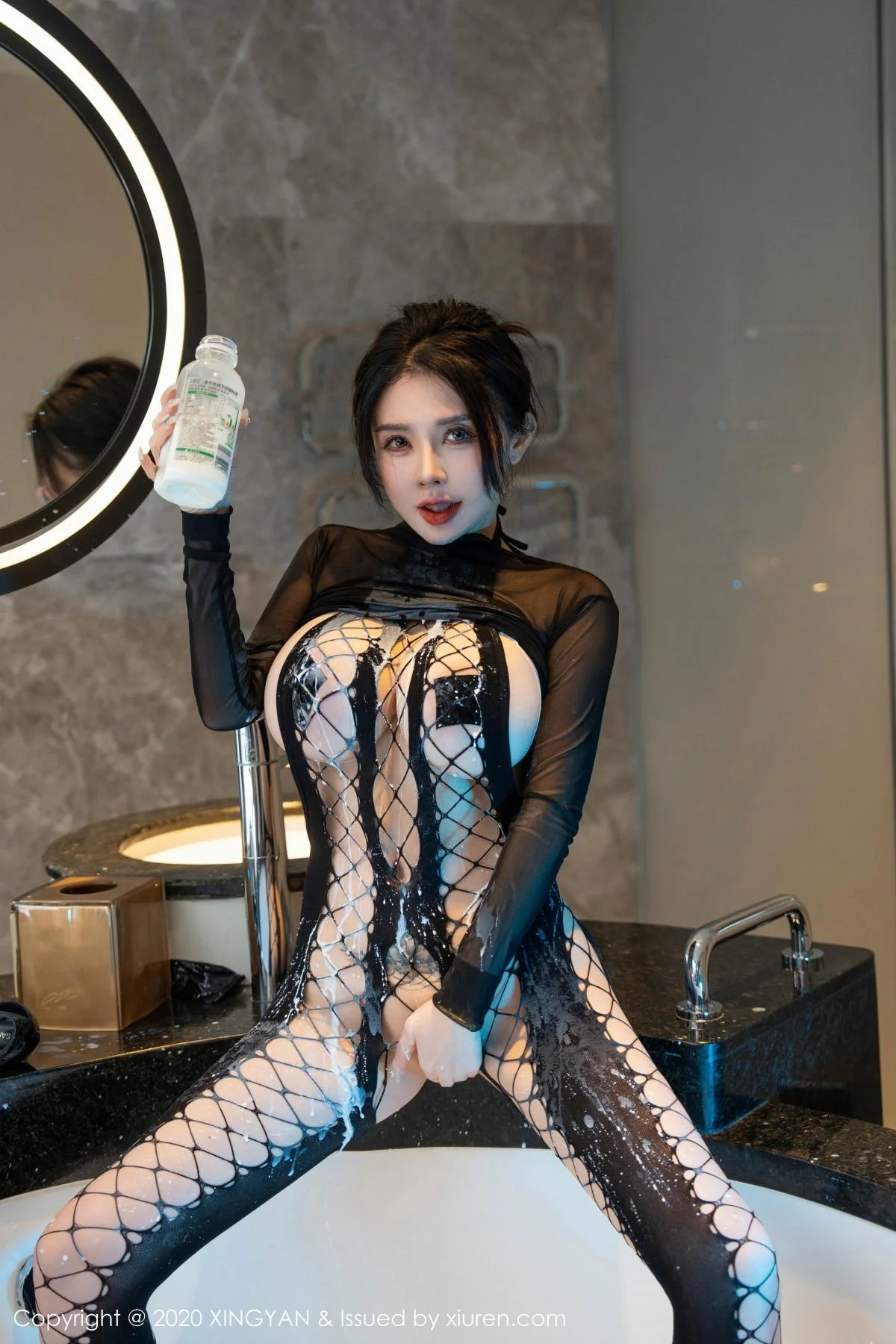 潘娇娇性感黑色渔网式连体衣情趣服饰秀巨乳肥臀绝美写真 第 95 张