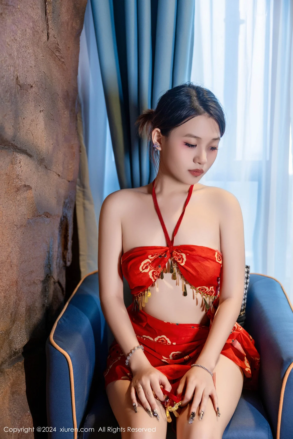 吴婷婉性感红色古风服饰露红色情趣内衣秀曼妙身姿绝美写真 第 21 张