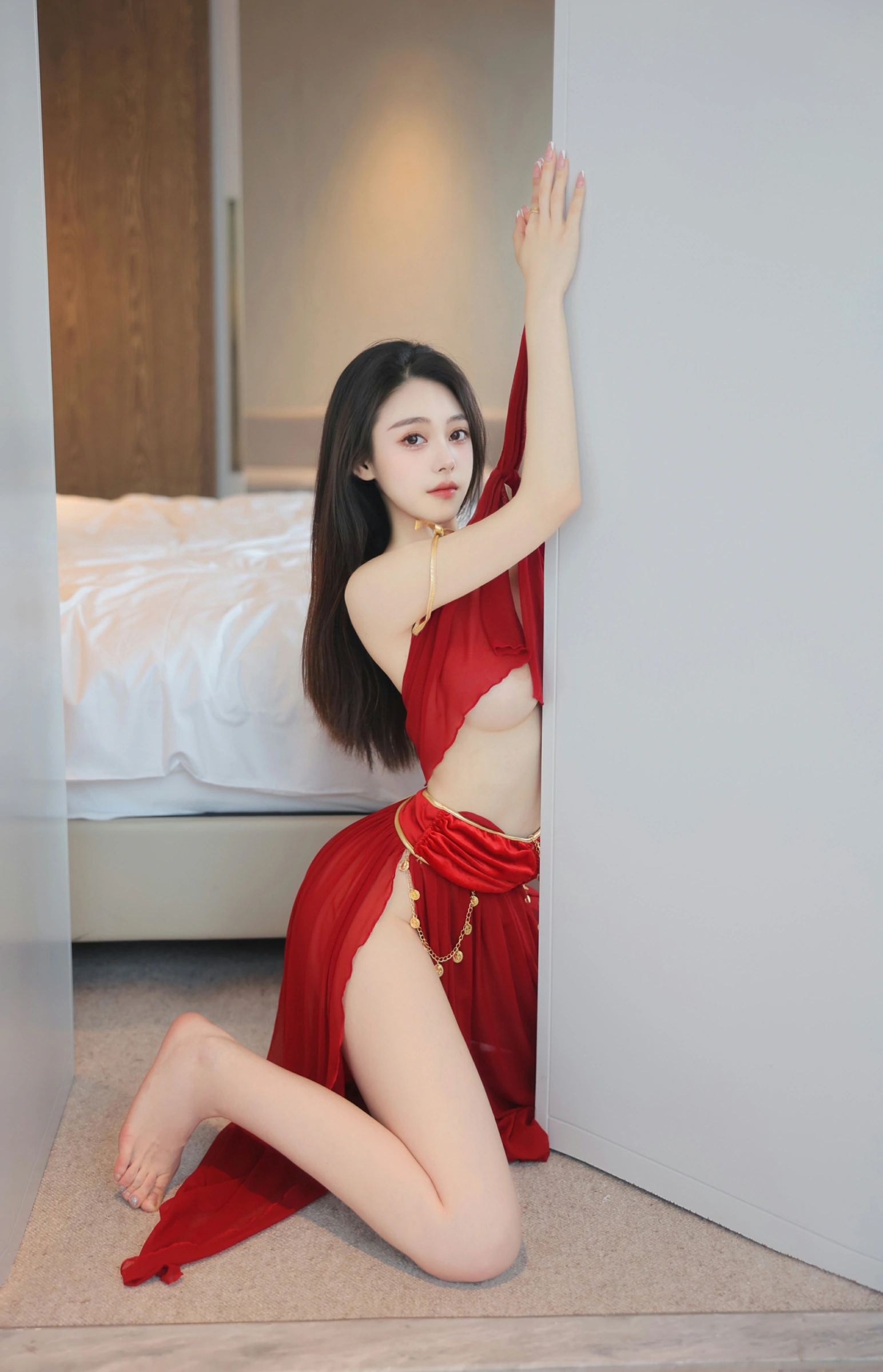 [秀人付费] 清妙 诱人私拍福利 红色舞裙 第 53 张