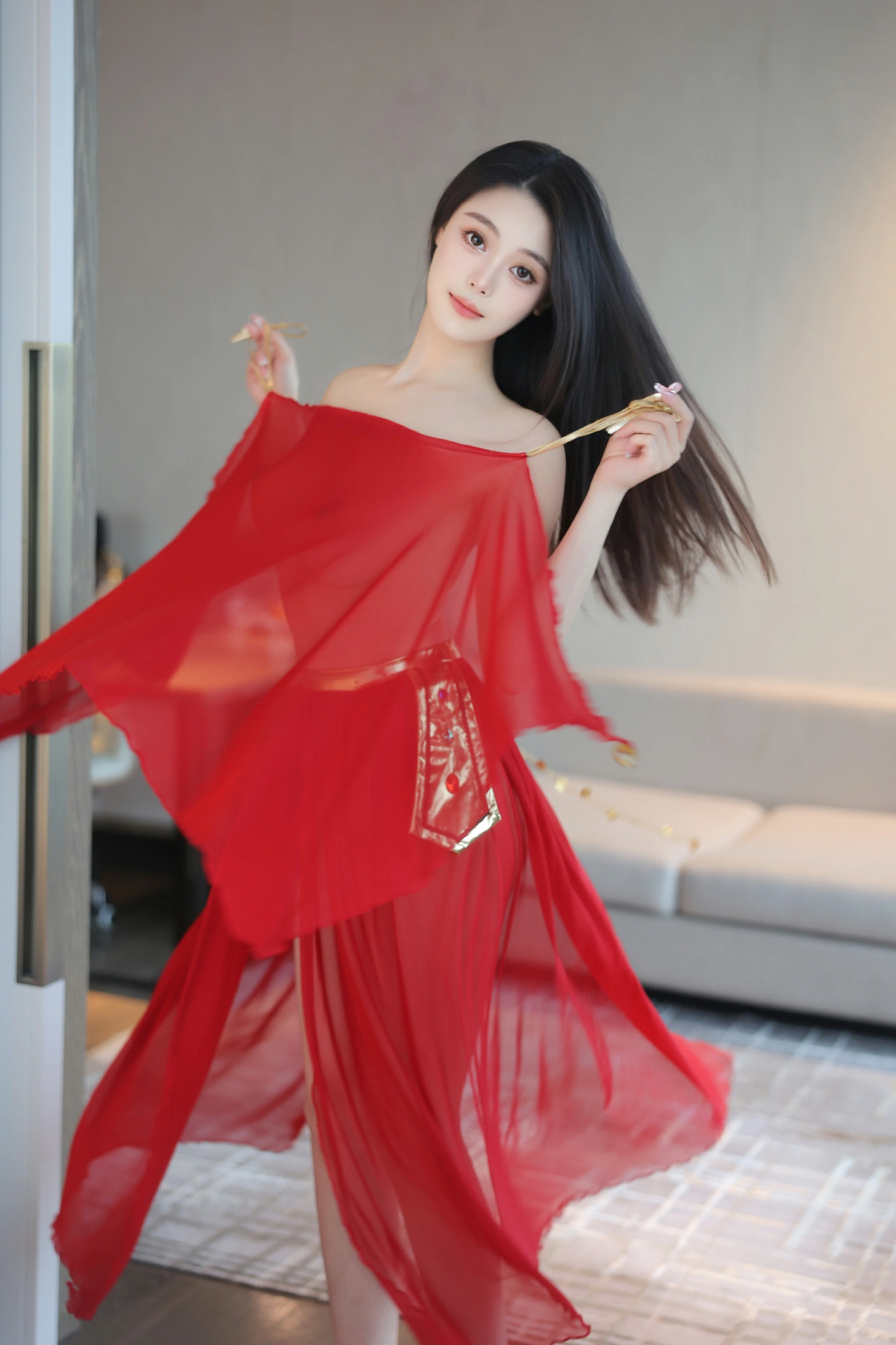 [秀人付费] 清妙 诱人私拍福利 红色舞裙 第 71 张