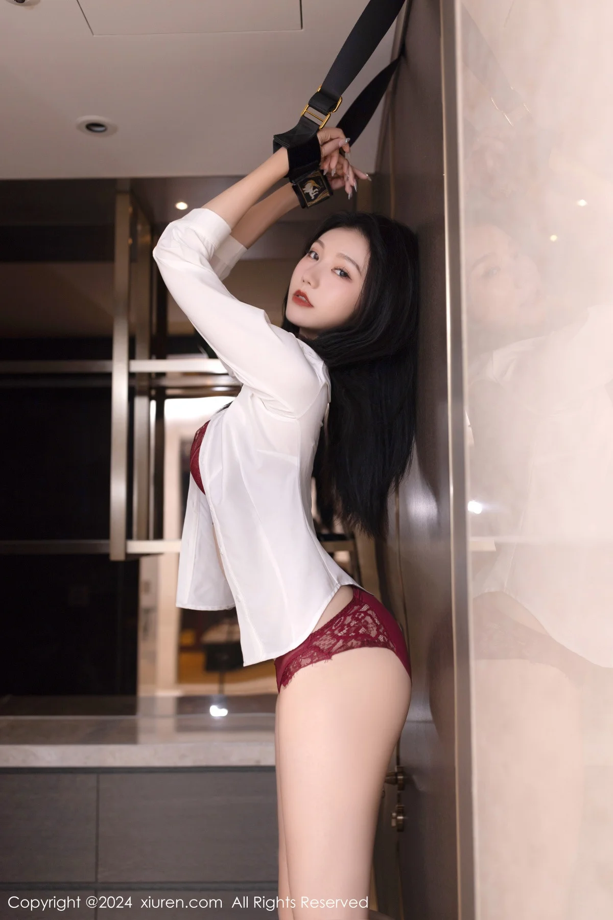 安然anran性感空姐制服露红色蕾丝内衣秀柔美身姿绝美写真 第 66 张